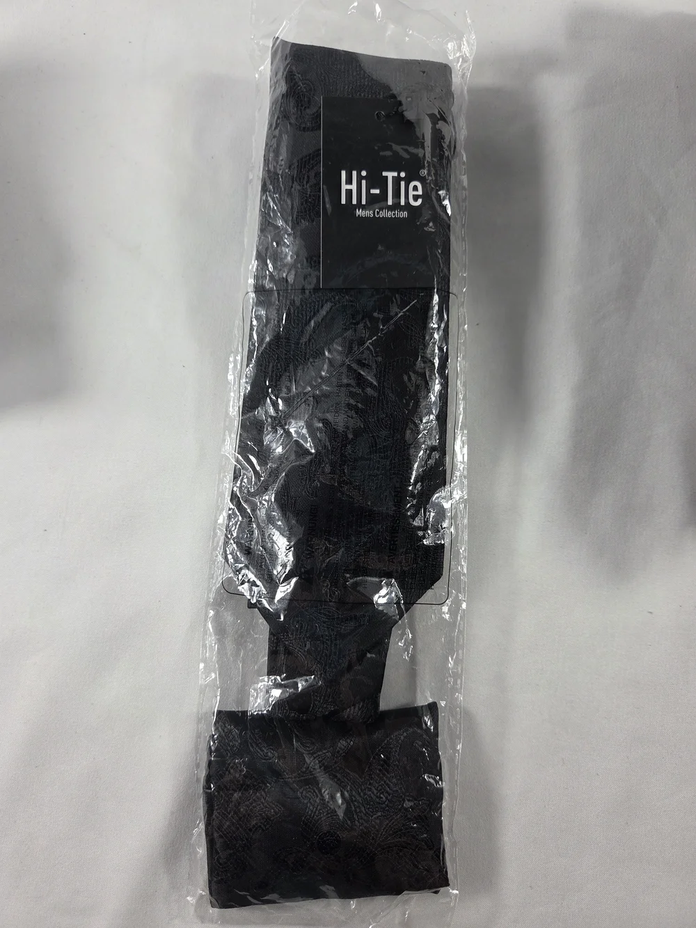 Hi-Tie Men's Black Textured Tie Set